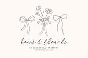 Floral Bows Vector Illustrations, a Decorative Illustration by Emma Webb Studio (Thumbnail 1 of 7)