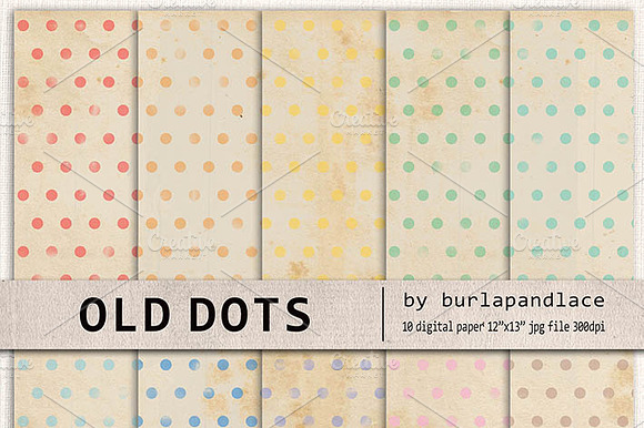 Old paper dots digital paper preview 2