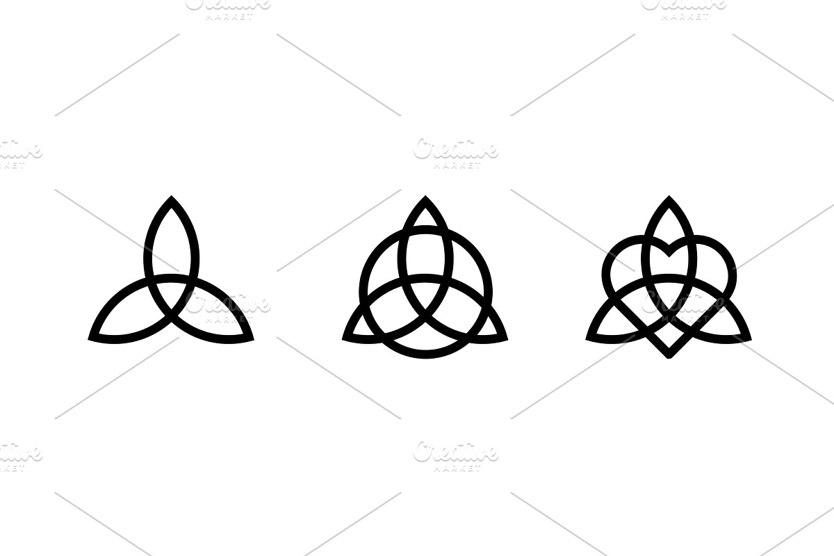 Old viking black triquetra. Simple, an Object Illustration by skripnikbb