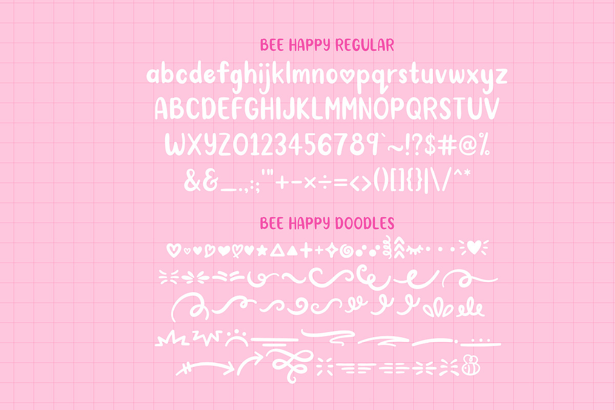 BeeHappy Font Duo with Doodles preview 8