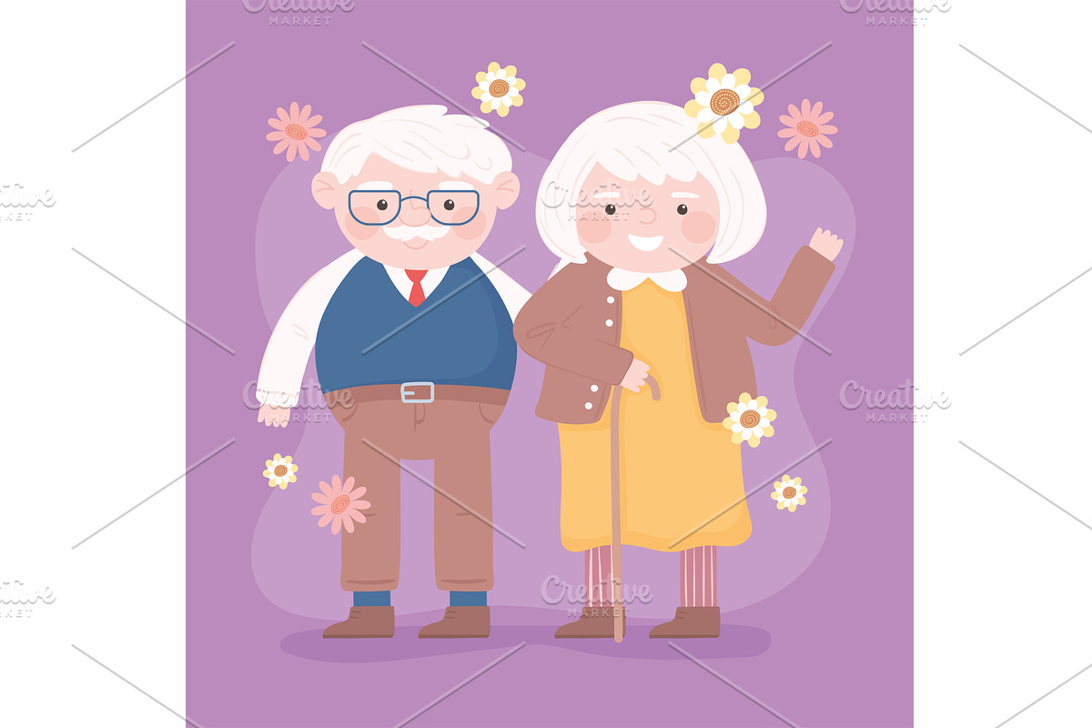 cute elderly couple, a Person Illustration by studiogstock