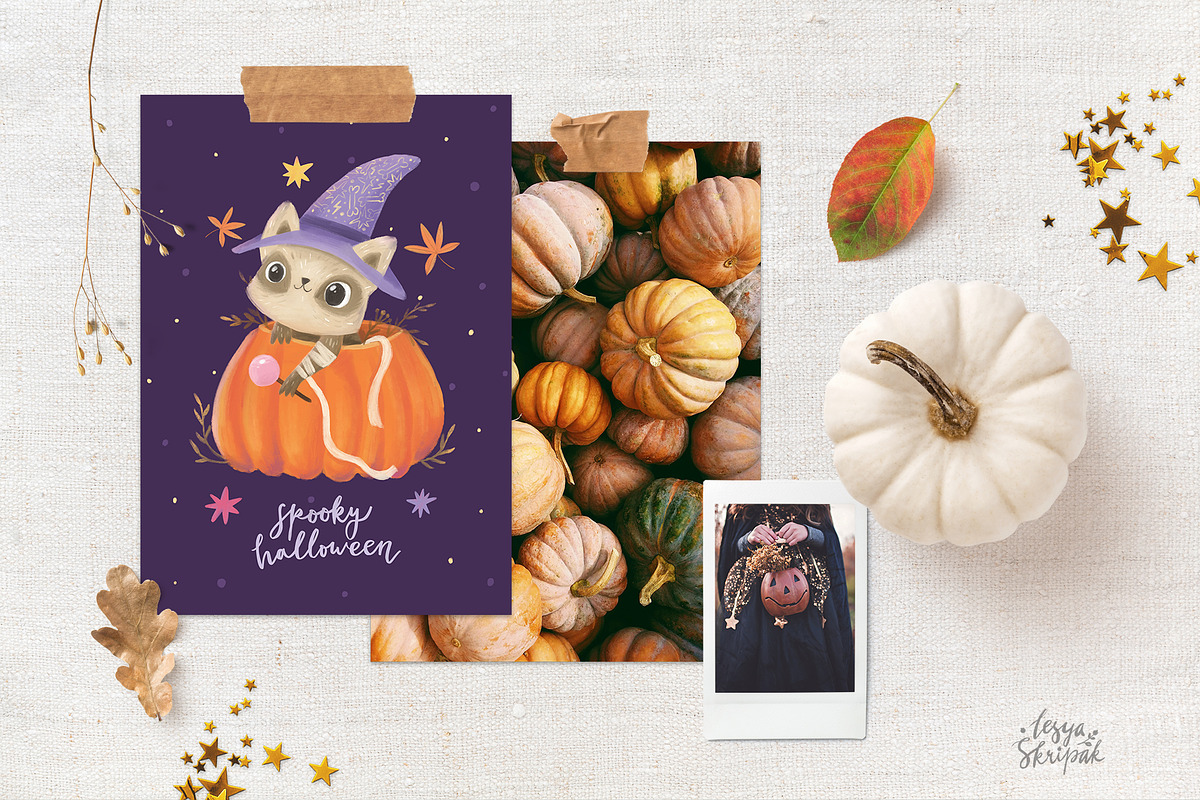 Cute Halloween clipart, an Animal Illustration by Lesya Skripak (Photo 2 of 8)