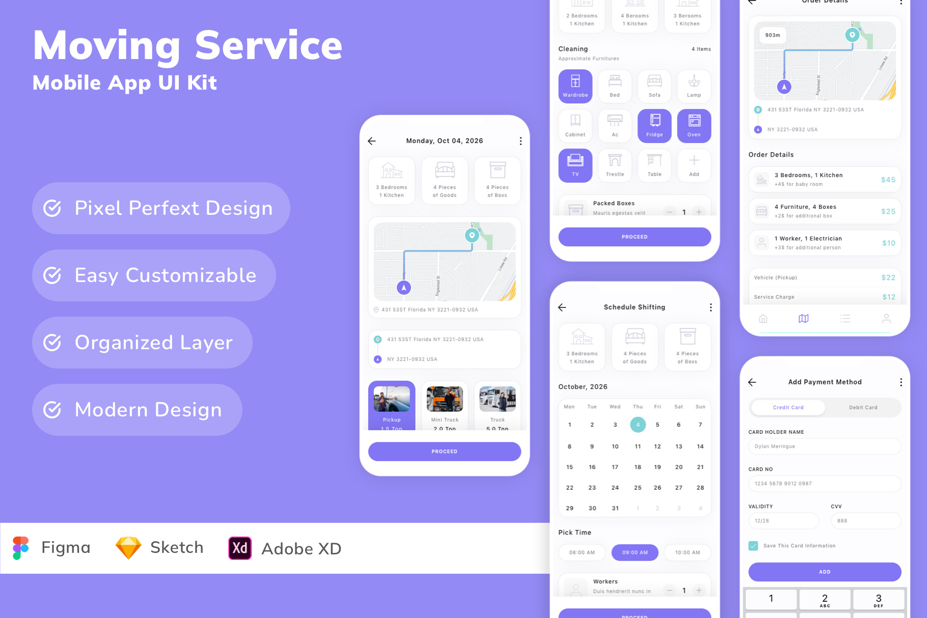 Moving Service Mobile App UI Kit, an UI Kit Template by Betush