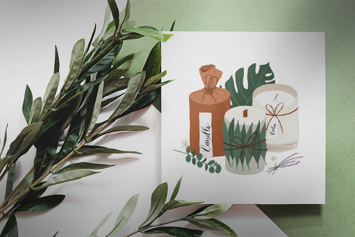Scented candles vector illustrations, a Decorative Illustration by Fave Brush (Photo 10 of 13)