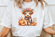 Autumn Fall Highland Cow Clipart, an Illustration by CraftArtStudio (Thumbnail 4 of 6)