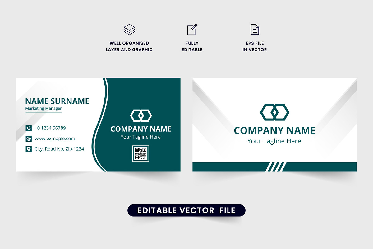 Professional business card vector, a Business Card Template by Iftikhar Alam