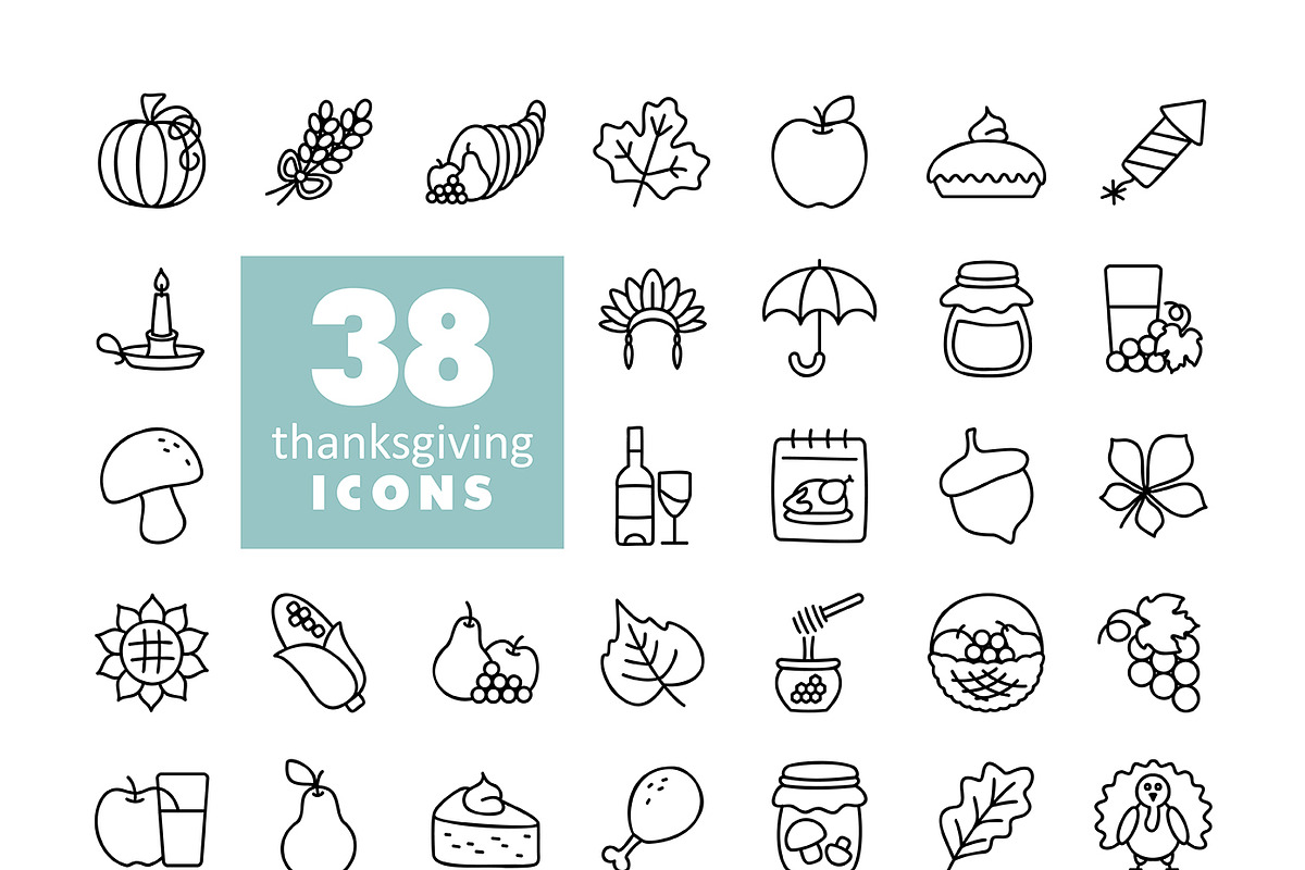 Thanksgiving and Autumn Holiday Icon, an Outline Icon by Nasik-Nosik