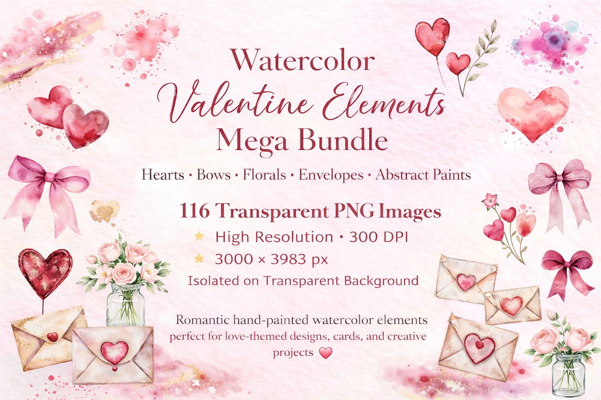 Valentine Scene Builder Kit, a Seasonal Illustration by Daffodil Dream Studio (Photo 5 of 11)