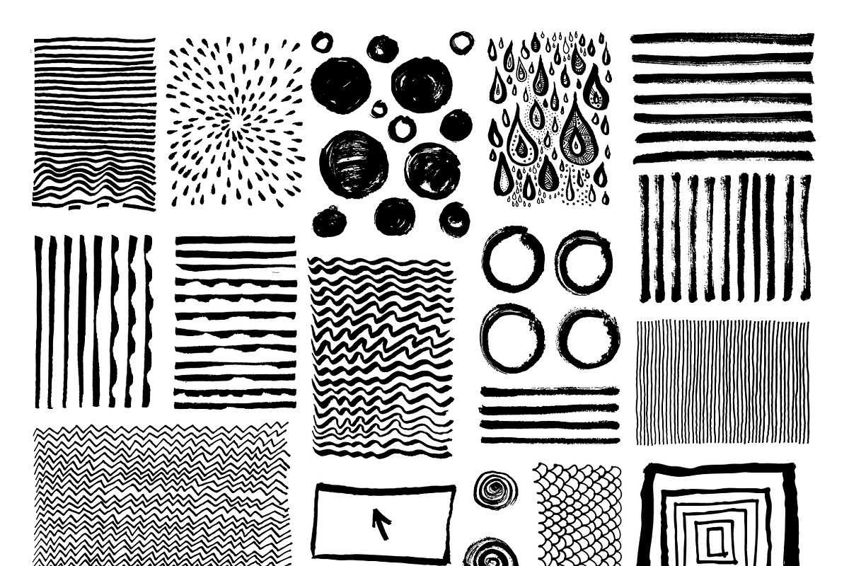Ink Brush Strokes vector eps 10, a Texture Graphic by Soulful Vectors (Photo 4 of 7)