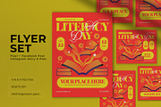 Red Y2k Evolution Literacy Flyer Set, a Flyer Template by graphicook (Thumbnail 1 of 4)