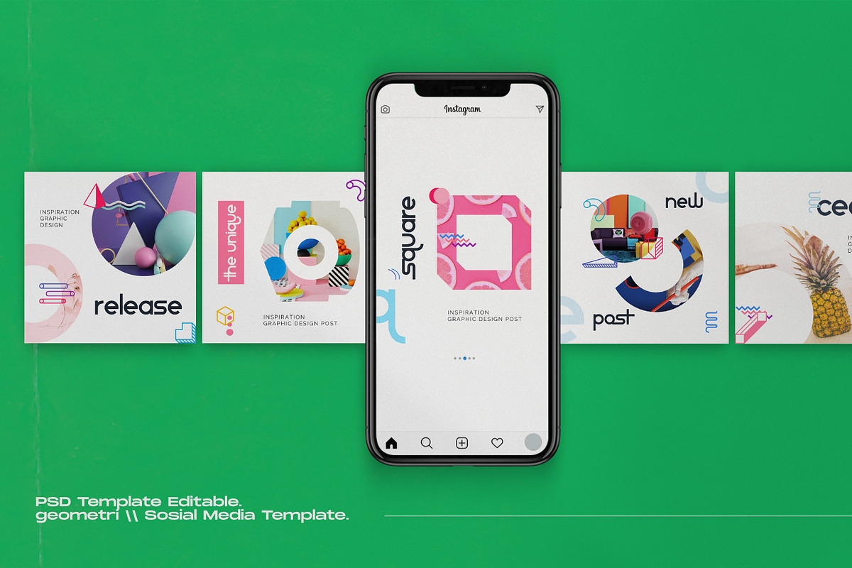 Geometri Brand Social Media Kit, a Social Media Template by Dirtytemp Studio (Photo 4 of 13)