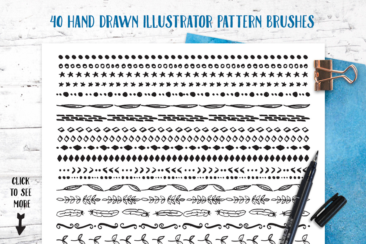 HandDrawn Mono Pattern & Brushes, a Pattern Graphic by The Indigo Hare (Photo 5 of 7)