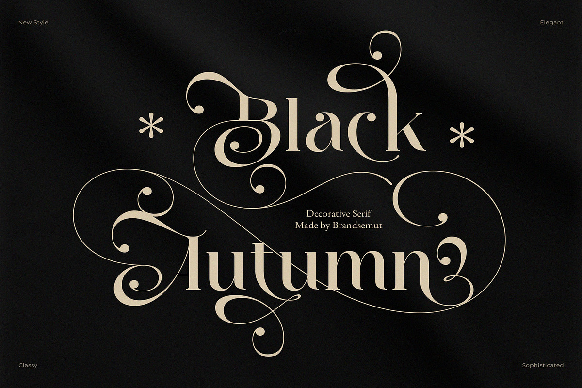Black Autumn || Decorative Serif, a Serif Font by BrandSemut (Photo 1 of 15)