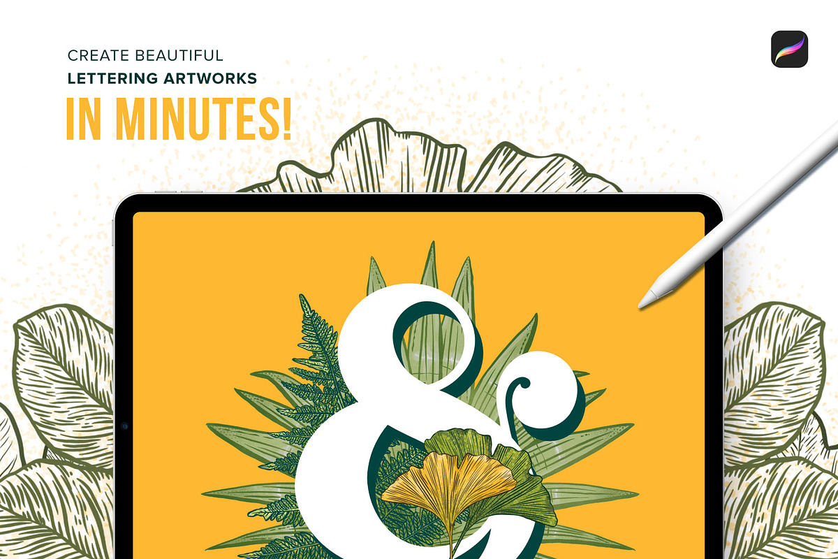12 Leaf Procreate Stamp Brushes, a Brush Add-On by Riveros Illustration (Photo 8 of 11)