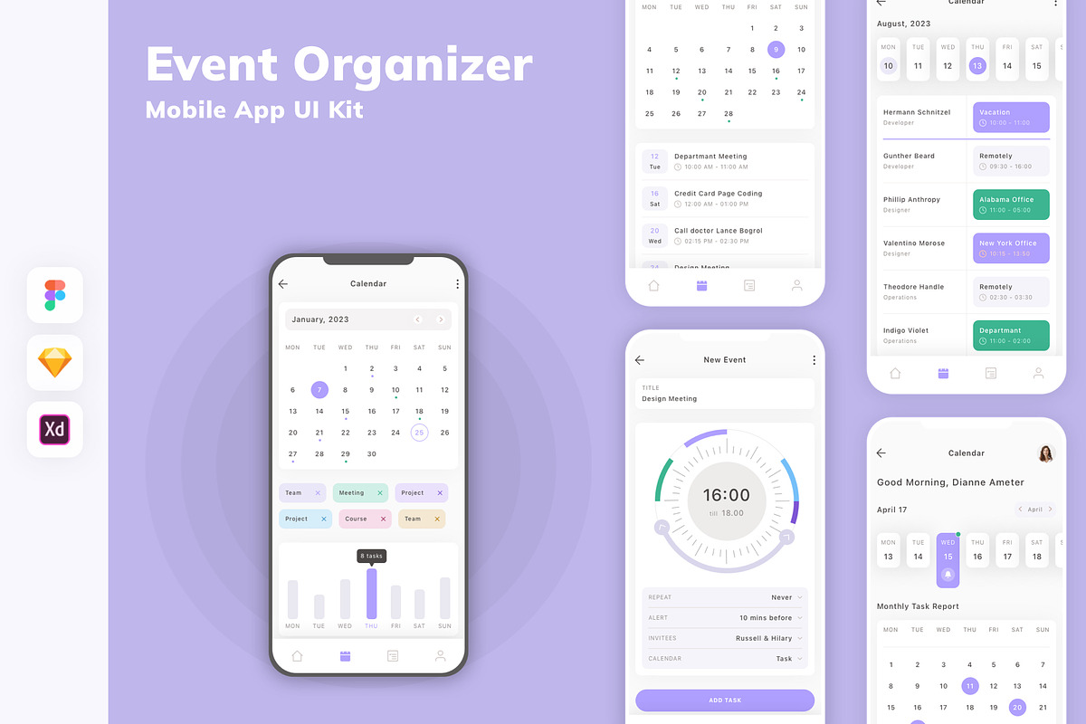 Event Organizer Mobile App UI Kit, an UI Kit Template by uicube