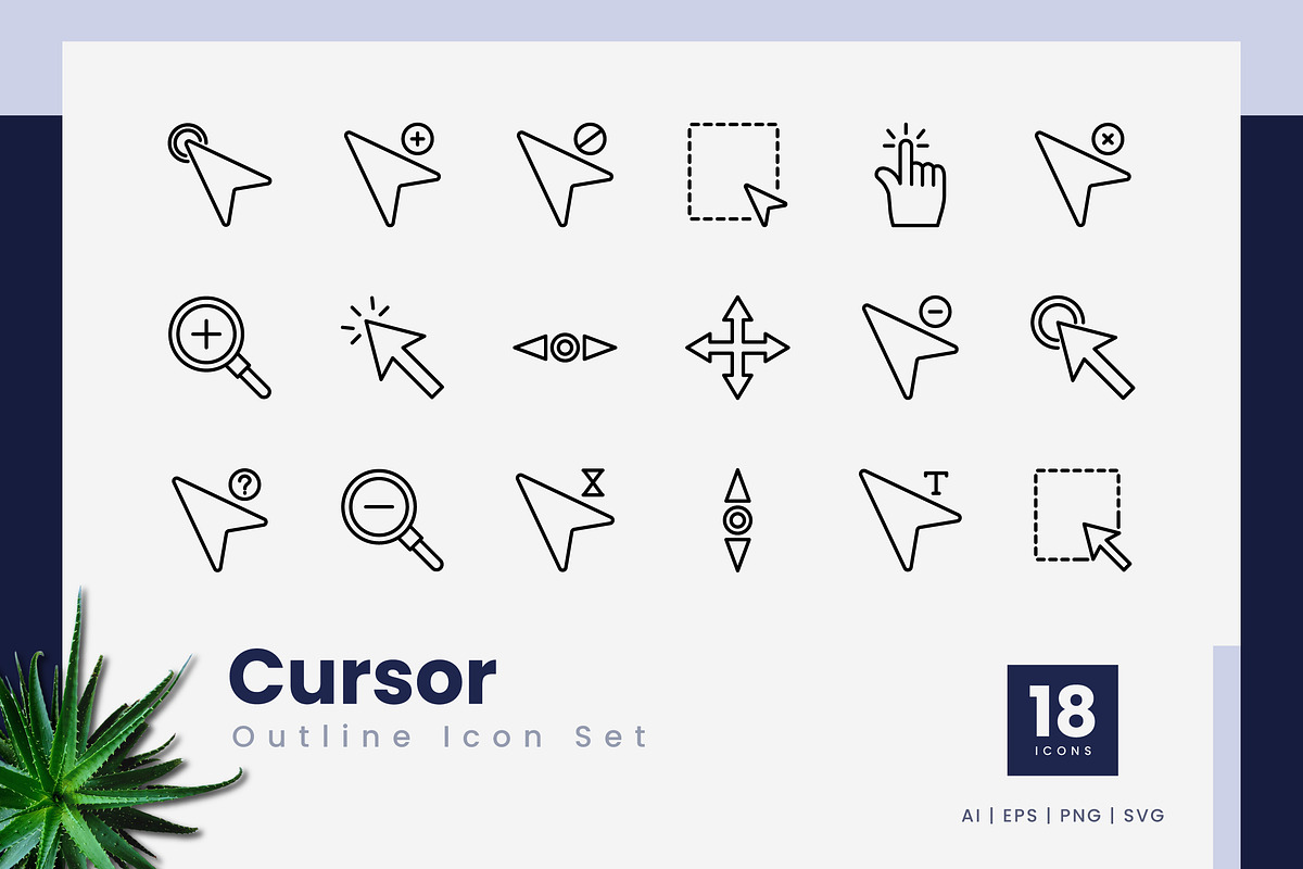 Cursor Outline Icons, an Outline Icon by Zeer Graphic