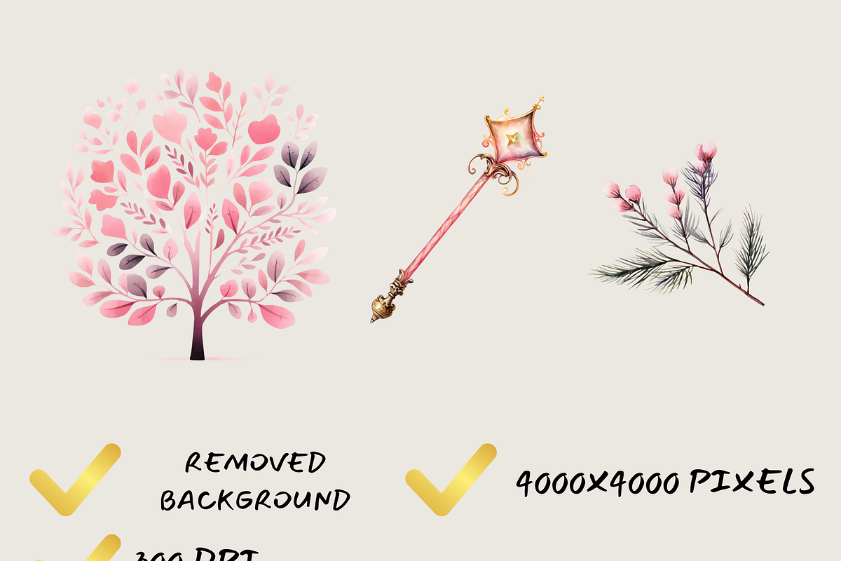 PINK ENCHANTED FOREST CLIPART PACK, a Person Illustration by Daring Digies (Photo 7 of 9)