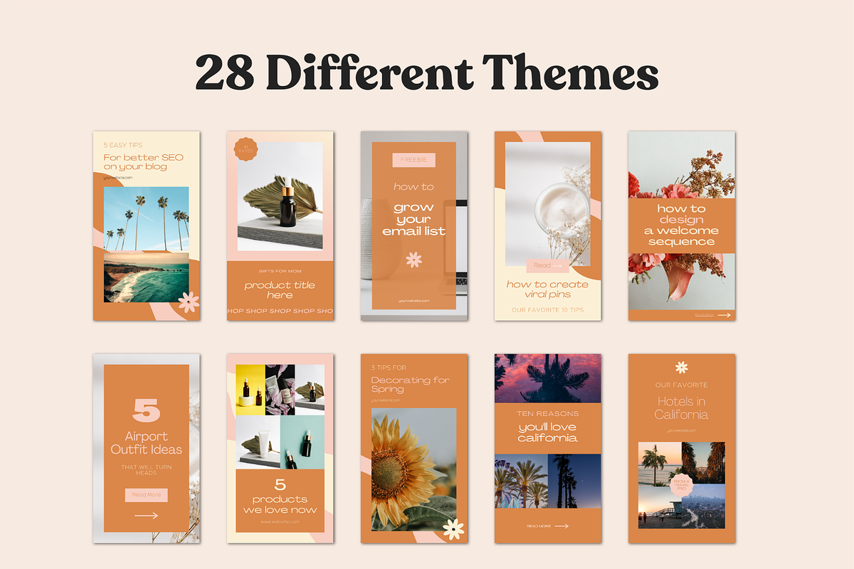 100 Retro Idea Pins Templates, a Social Media Template by Lucky Bee Creative Studio (Photo 10 of 13)