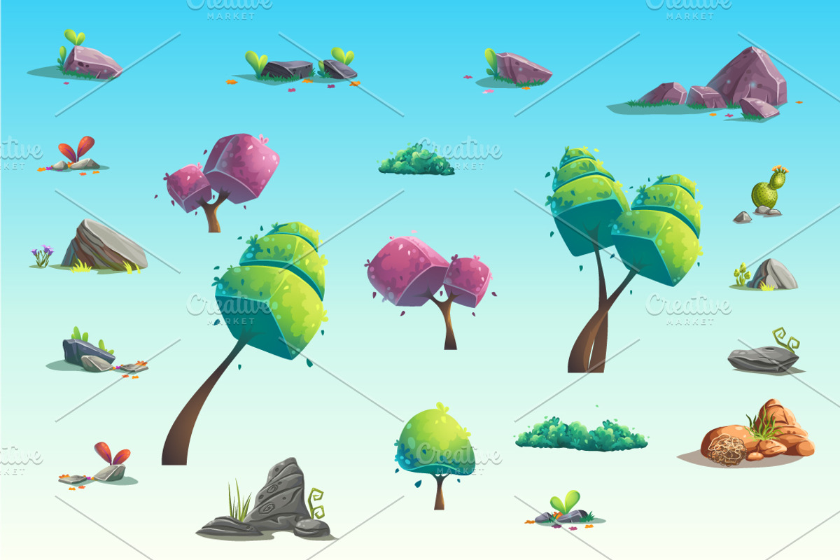 Natural landscape - futuristic trees, an Illustration by Nearbirds (Photo 2 of 2)