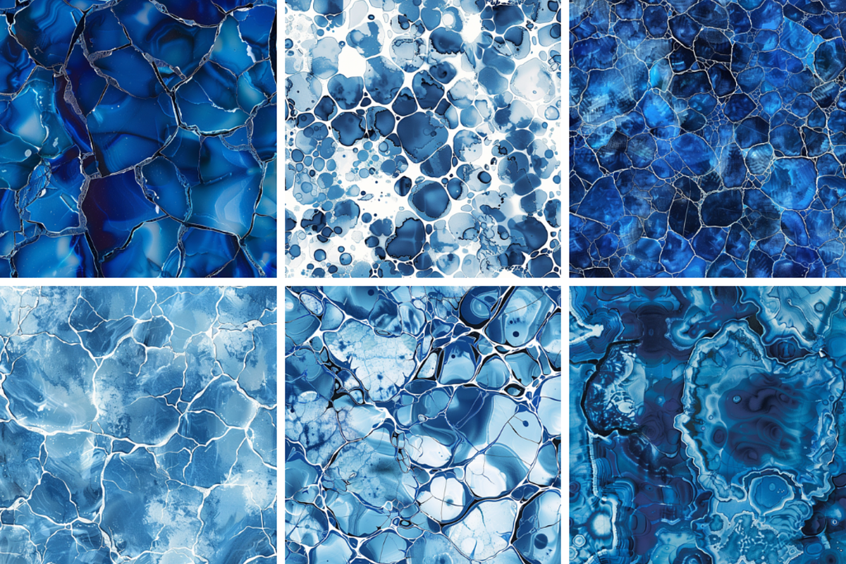 Blue Chemigram Seamless Patterns, a Pattern Graphic by PrintablesByFranklyn (Photo 2 of 4)
