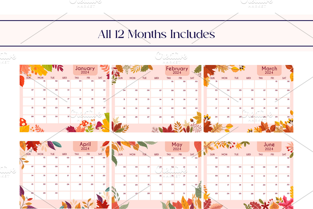 2024 Pink Spring Style Calendar, an Object Graphic by Artiverge