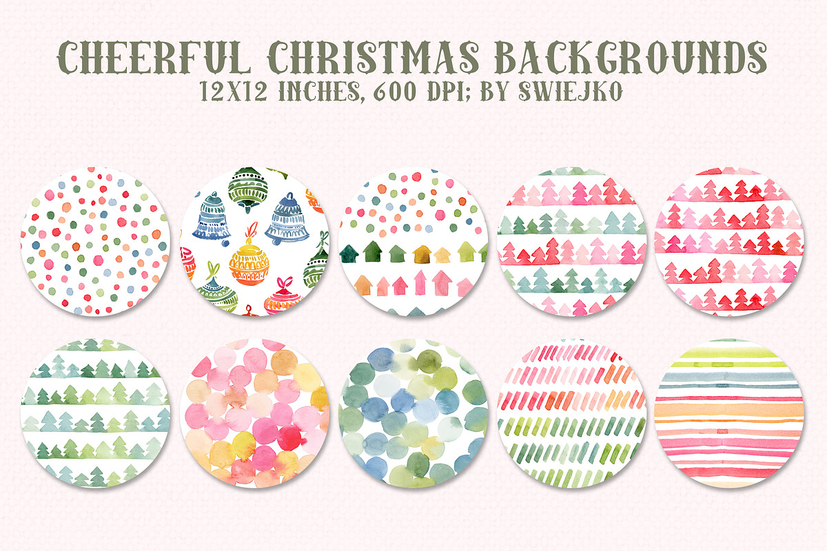 Cheerful Christmas Backgrounds, a Pattern Graphic by swiejko (Photo 1 of 10)