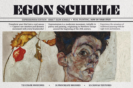 Egon Schiele Procreate Kit, a Brush Add-On by Digi Life