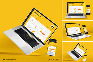 Macbook & iPhone Mockup Sets, a Mockup by Artnivora.Std