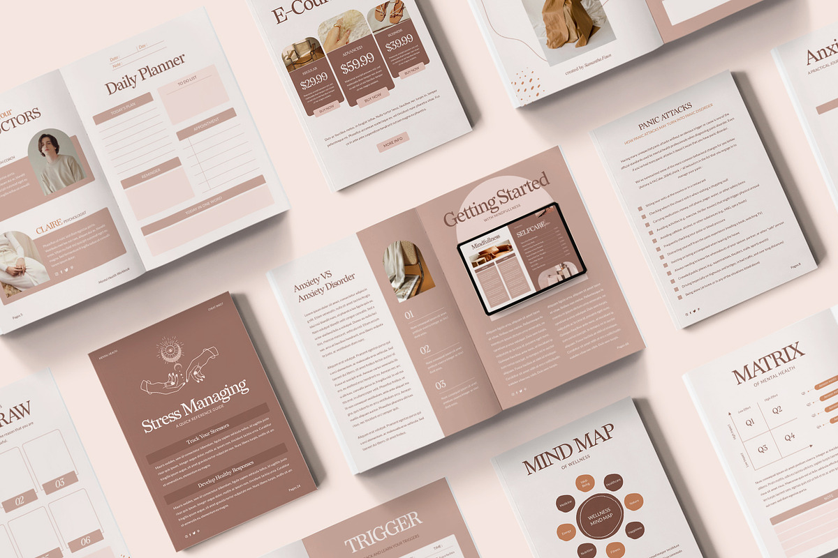 Wellness Workbook Creator | CANVA PS, a Magazine Template by Eviory (Photo 3 of 45)