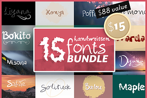 15 Handwritten Fonts Bundle SALE