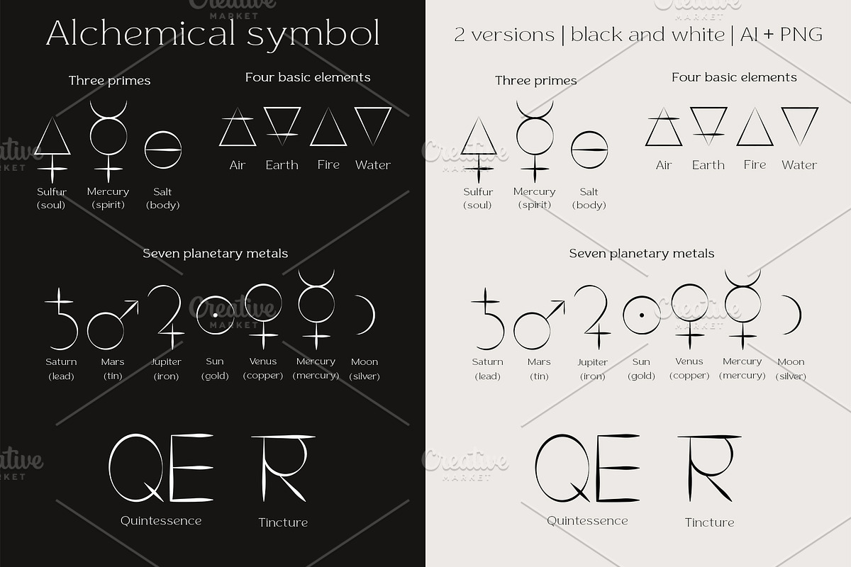 Alchemy set. Magical Symbol Collection, image size:1200x800