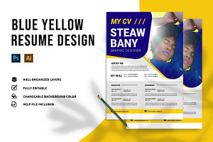 Blue Yellow CV & Resume