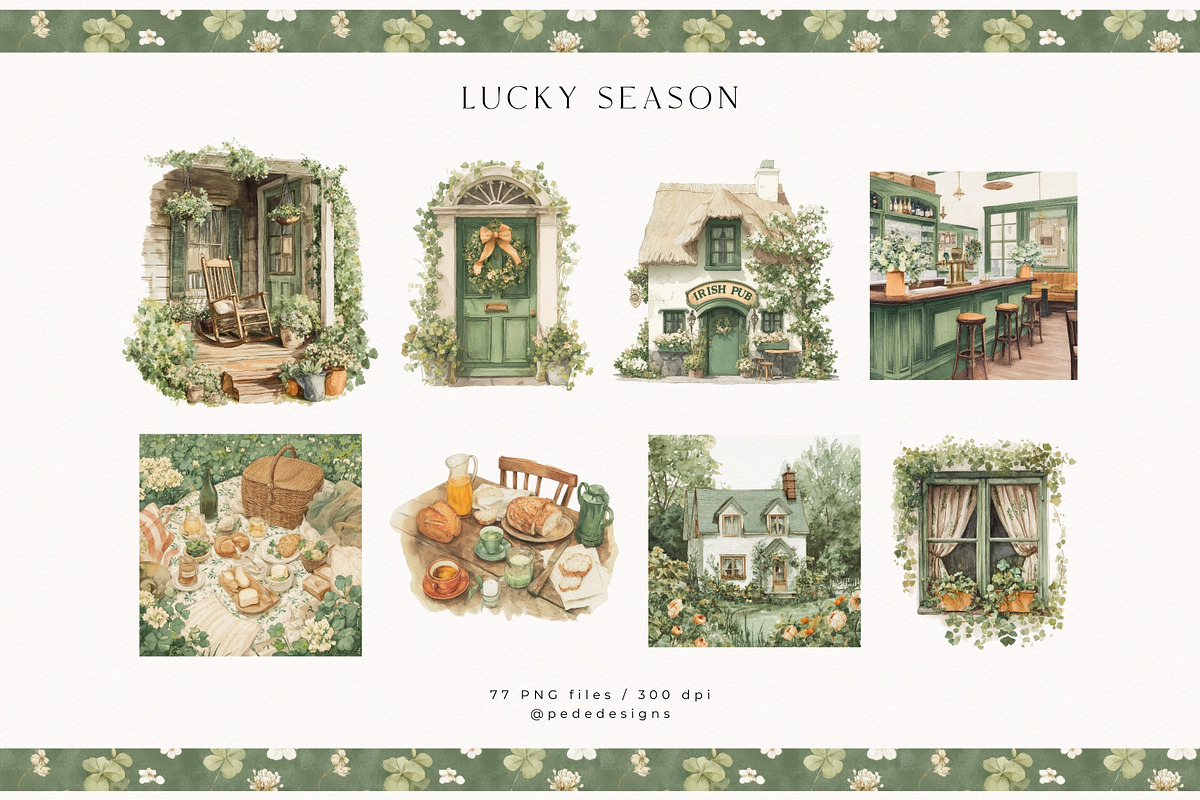 Lucky Season Collection, a Seasonal Illustration by PeDe Designs (Photo 7 of 26)