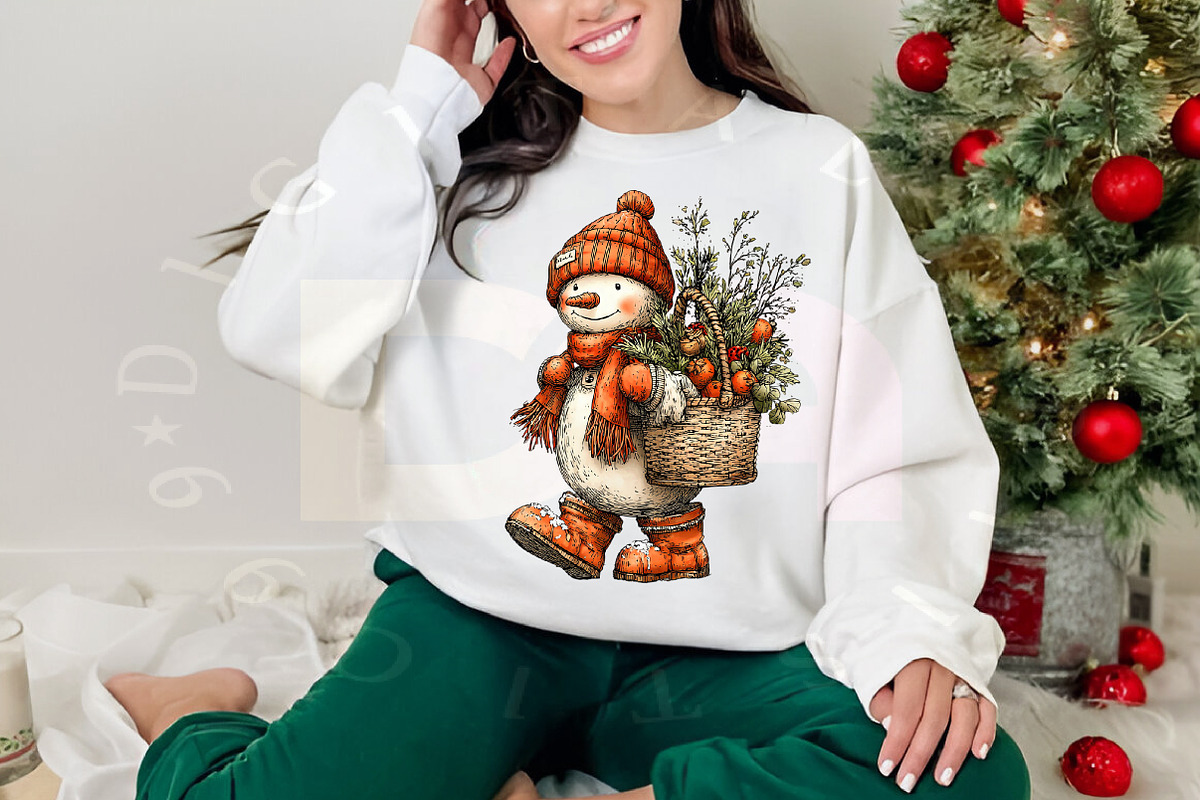 Whimsical Christmas Snowman Clipart, a Transportation Illustration by Digital Artistic99 (Photo 5 of 7)