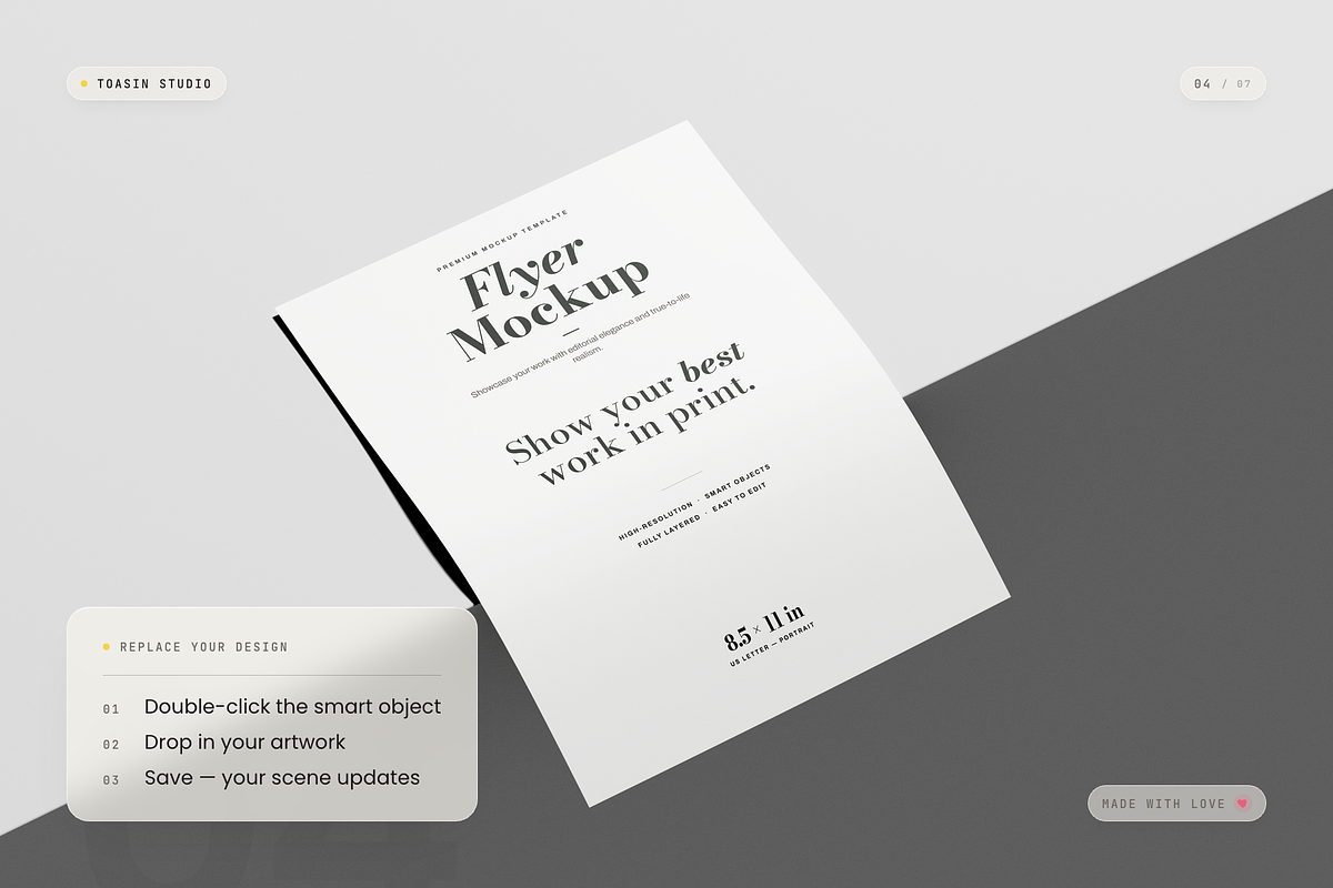 US Letter Flyer Mockup, an Advertising Mockup by Toasin Studio (Photo 4 of 7)
