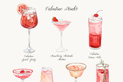 Valentine Drinks Cocktails & Garnish, a Food Illustration by Catch the Dream Art (Thumbnail 3 of 8)