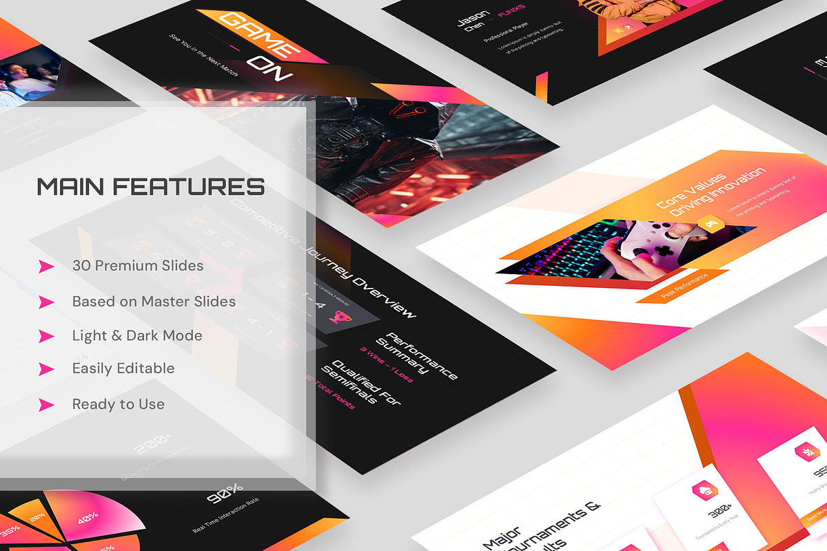 Futuristic E-Sport Gaming PowerPoint, a Presentation Template by New Coral Design (Photo 2 of 6)