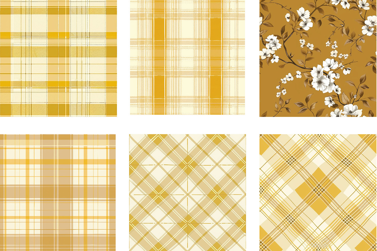 Mustard Toile Digital Paper, a Pattern Graphic by DreamCafeArt (Photo 2 of 7)