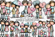 Whimsical Valentine Lovers Clipart, an Illustration by Canvas Craft (Thumbnail 1 of 6)