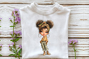 Whimsical Black Afro Girl Clipart, an Illustration by OK Design (Thumbnail 4 of 6)