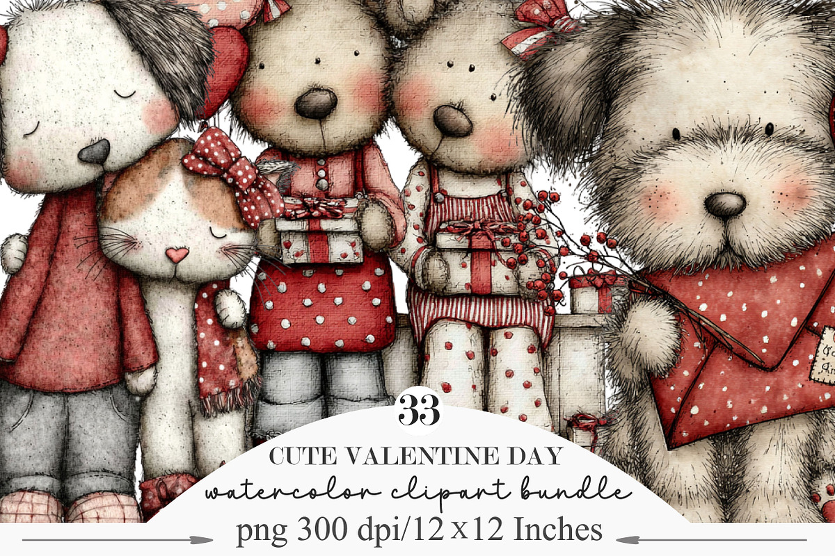 Doodle Valentine Day Clipart, an Illustration by Designking (Photo 1 of 5)