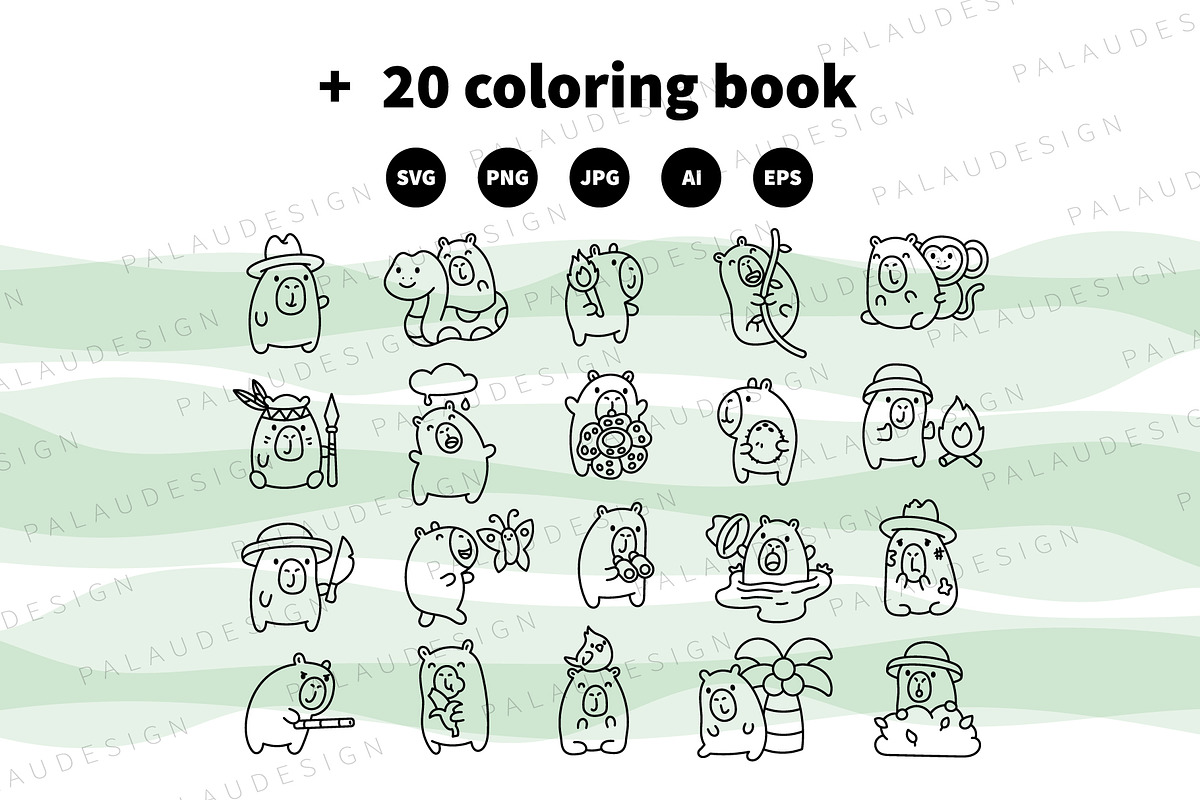 Cute Capybara Jungle Adventure, an Animal Illustration by Palau (Photo 11 of 12)