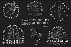 26 HIPSTER FLASH LOGOS EXTRAS