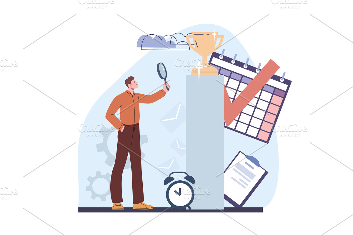 Man looking in magnifying glass on, a Person Illustration by Valerie Bodnar