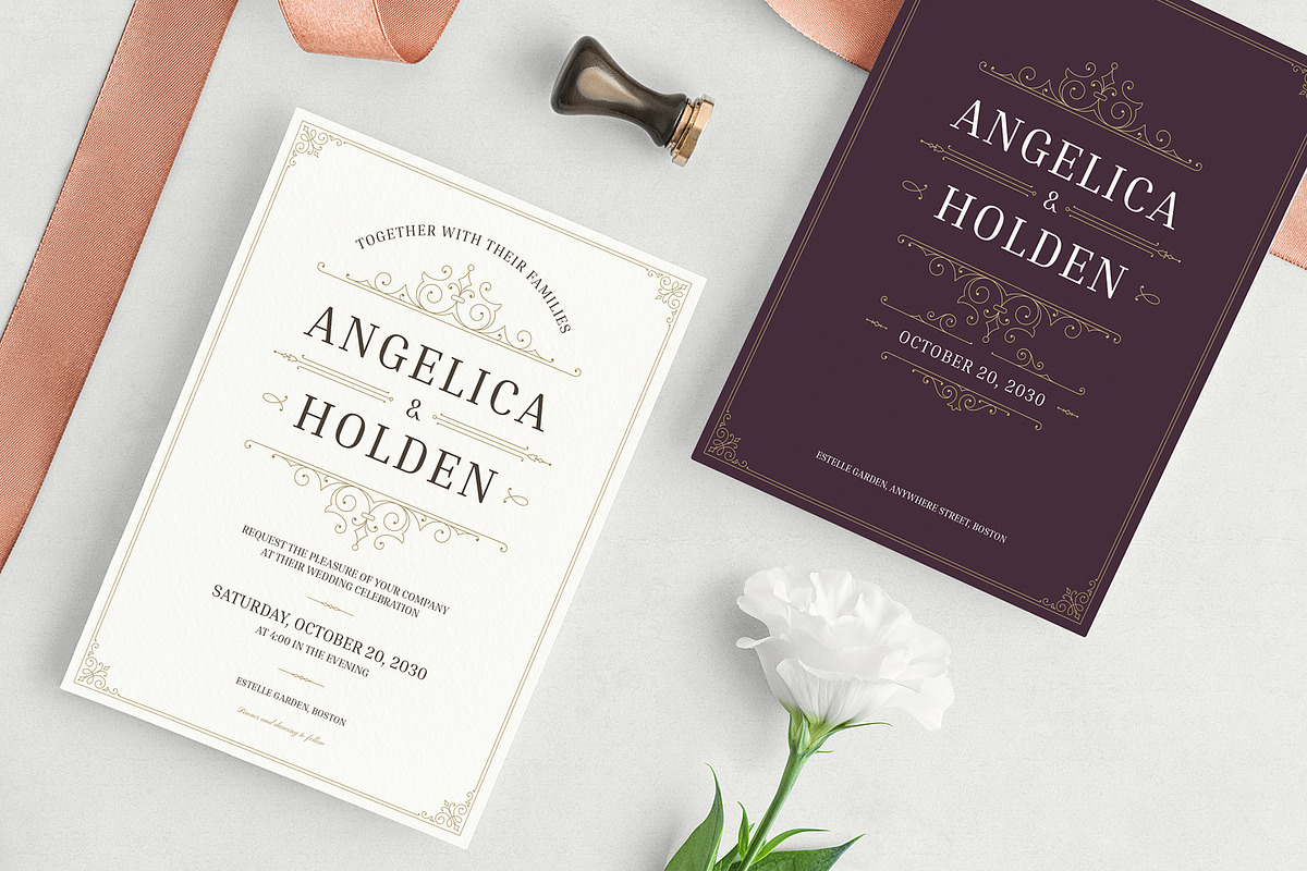 Vintage Wedding Suite Canva Template, an Invitation Template by Vasya Kobelev (Photo 9 of 10)