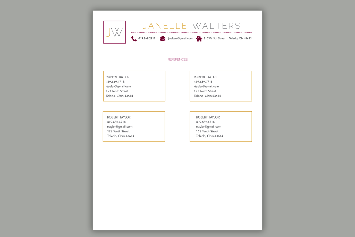 4 Piece Resume Package - Marketing, a Resume Template by Scribbled Napkin Design (Photo 5 of 5)