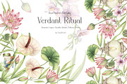Watercolor Verdant Ritual Collection, a Decorative Illustration by MayaNavits (Thumbnail 1 of 13)