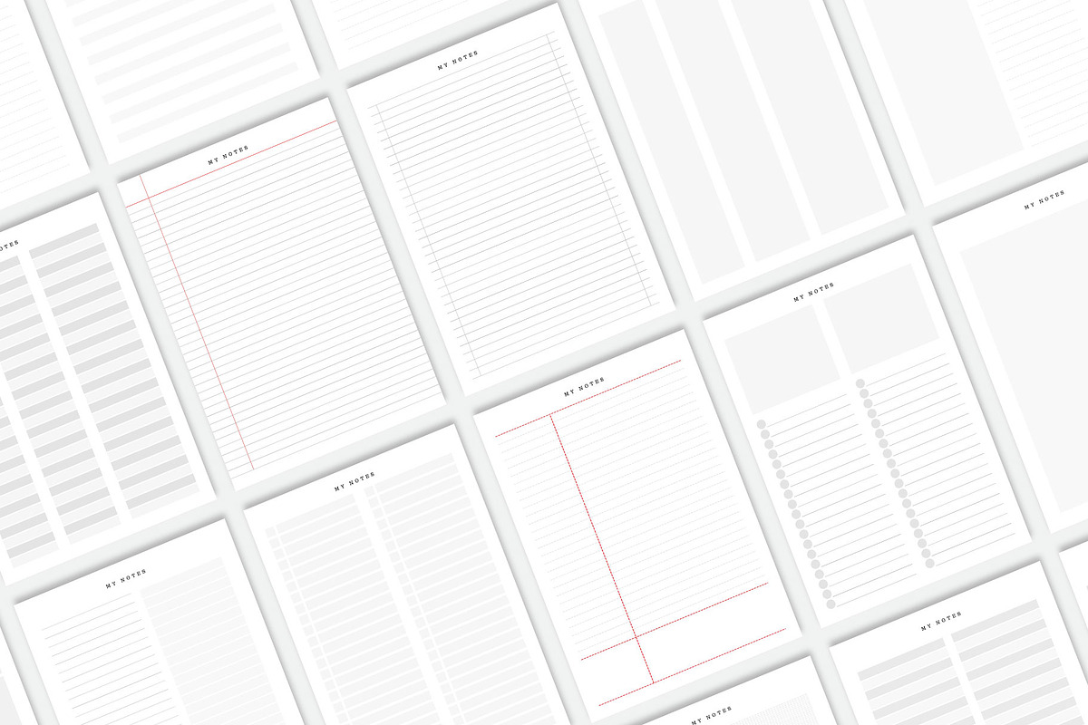Digital Notes Template Bundle Pack, a Stationery Template by MNT-Creator