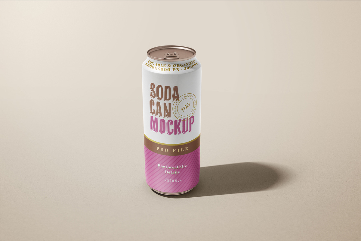Soda Can Mockup Set, a Cups & Container Mockup by mockupatelier (Photo 4 of 12)