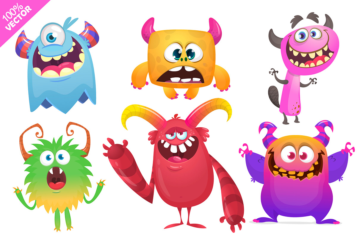 Cookie Crunchers - 6 Cute Monsters, a Decorative Illustration by D R A W K M A N (Photo 4 of 4)